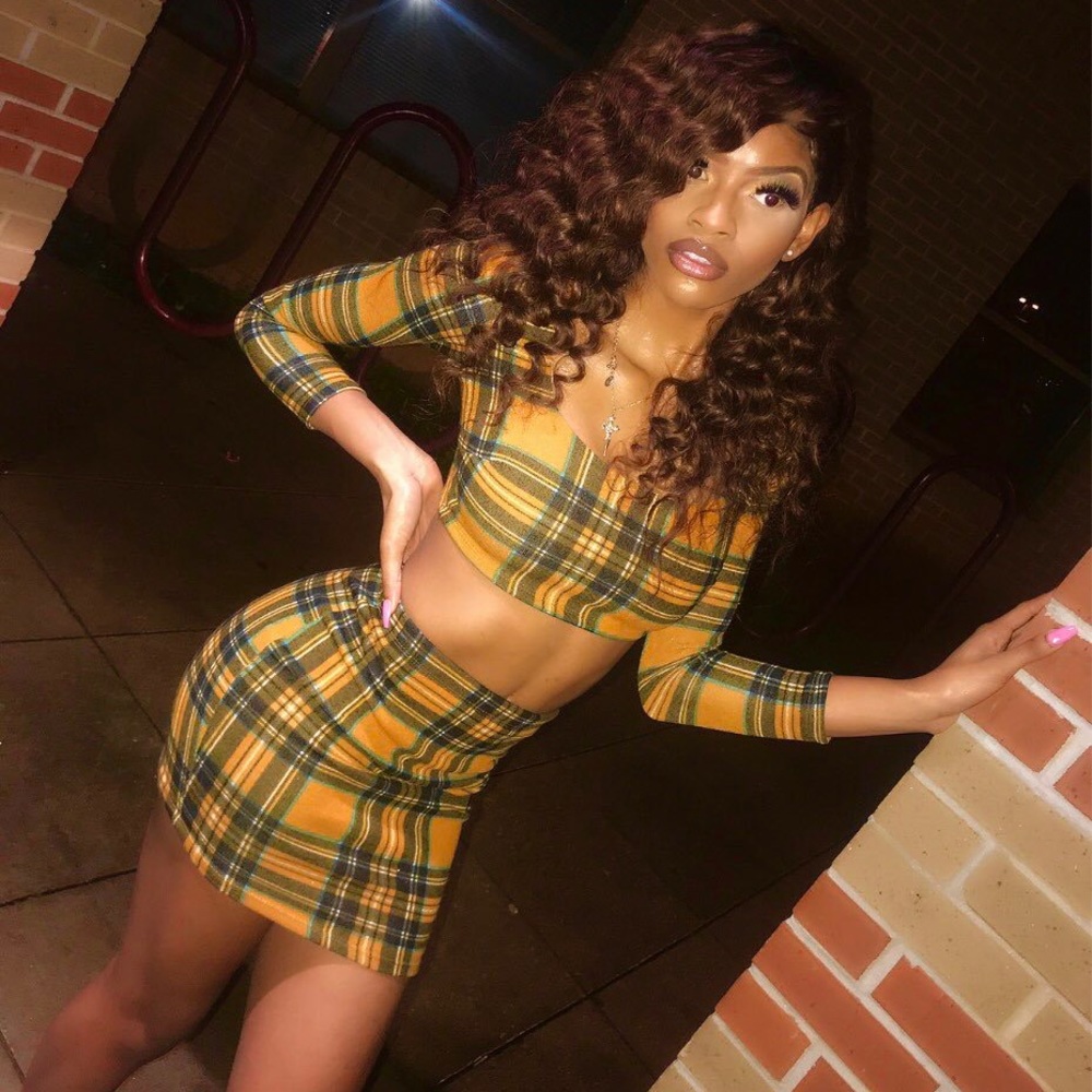 2 piece set plaid